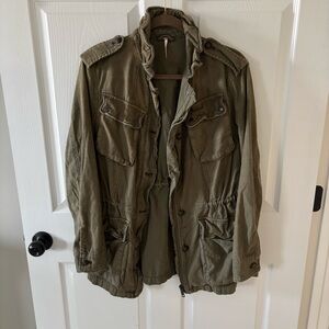 Free People Not Your Brothers Surplus Jacket size Medium Missing Button